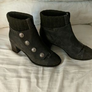 Charcoal grey Chanel Booties